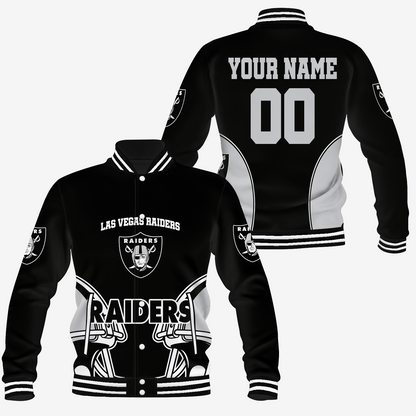 [TOUCHDOWN DEAL] NEW CUSTOMIZED NFL07 LVR LAS VEGAS RAIDERS SATIN VARSITY & BASEBALL JACKET