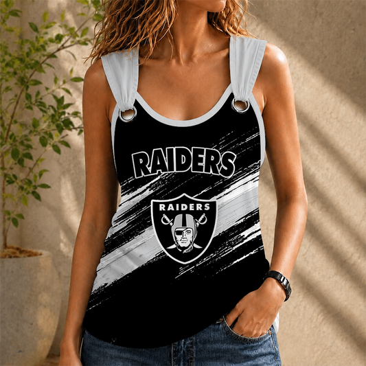 [TOUCHDOWN DEAL] NEW CUSTOMIZED NFL07 LVR LAS VEGAS RAIDERS O-RING SHOULDER TANK TOP