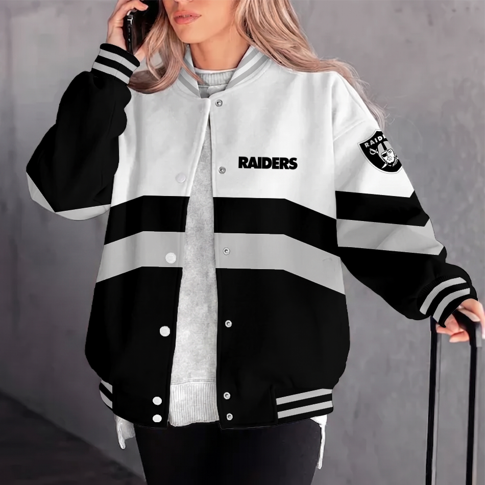 [TOUCHDOWN DEAL] NEW CUSTOMIZED NFL07 LVR LAS VEGAS RAIDERS SATIN VARSITY & BASEBALL JACKET