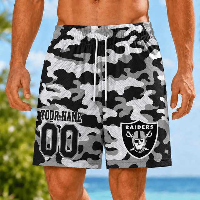 [TOUCHDOWN DEAL] NEW CUSTOMIZED NFL07 LVR LAS VEGAS RAIDERS SHORT PANTS