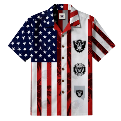 [TOUCHDOWN DEAL] NEW CUSTOMIZED NFL07 LVR LAS VEGAS RAIDERS PATRIOTIC 250 USA HAWAIIAN SHIRT