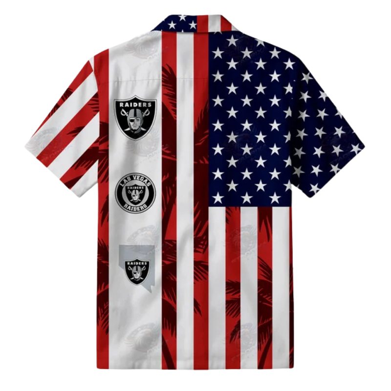 [TOUCHDOWN DEAL] NEW CUSTOMIZED NFL07 LVR LAS VEGAS RAIDERS PATRIOTIC 250 USA HAWAIIAN SHIRT