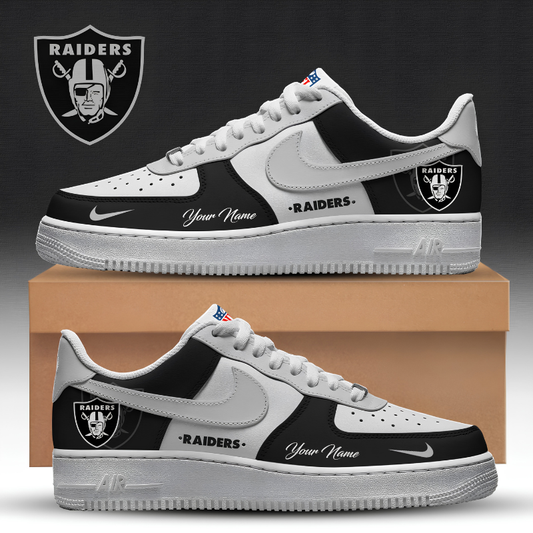 [TOUCHDOWN DEAL] NEW CUSTOMIZED NFL07 LVR LAS VEGAS RAIDERS AF1 SNEAKERS