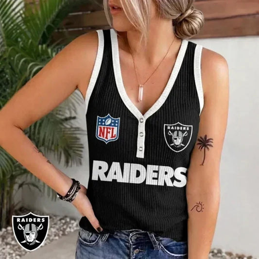 [TOUCHDOWN DEAL] NEW CUSTOMIZED NFL07 LVR LAS VEGAS RAIDERS WOMEN'S V-NECK TANK TOP