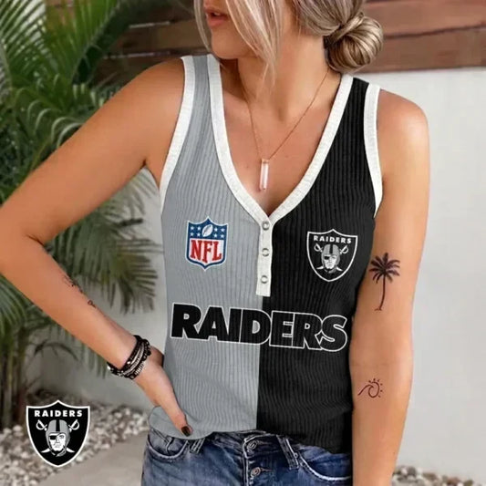 [TOUCHDOWN DEAL] NEW CUSTOMIZED NFL07 LVR LAS VEGAS RAIDERS WOMEN'S V-NECK TANK TOP