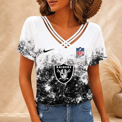 [TOUCHDOWN DEAL] NEW CUSTOMIZED NFL07 LVR LAS VEGAS RAIDERS V-NECK SHIRT