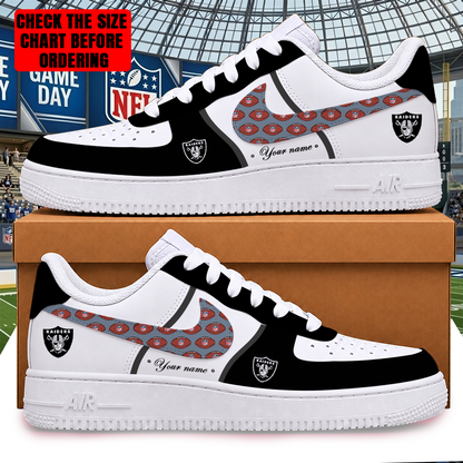 [TOUCHDOWN DEAL] NEW CUSTOMIZED NFL07 LVR LAS VEGAS RAIDERS AF1 SHOES