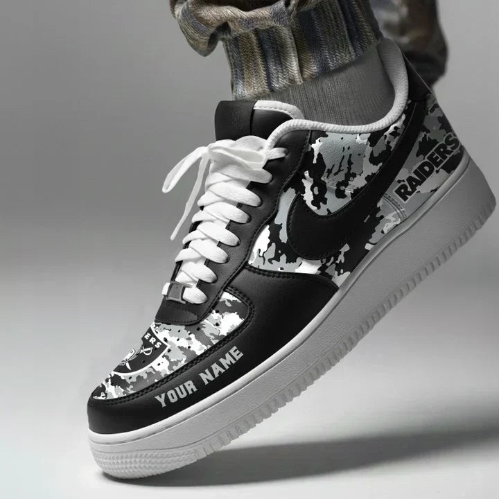 [TOUCHDOWN DEAL] NEW CUSTOMIZED NFL07 LVR LAS VEGAS RAIDERS AF1 SNEAKERS