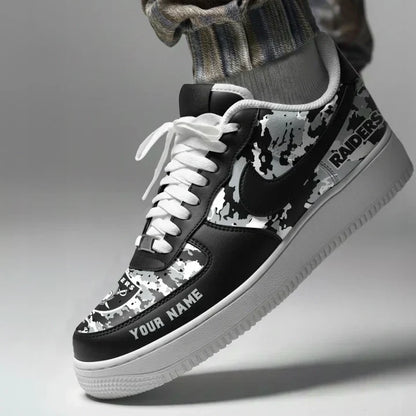 [TOUCHDOWN DEAL] NEW CUSTOMIZED NFL07 LVR LAS VEGAS RAIDERS AF1 SNEAKERS