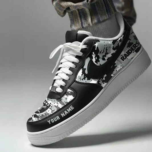 [TOUCHDOWN DEAL] NEW CUSTOMIZED NFL07 LVR LAS VEGAS RAIDERS AF1 SNEAKERS