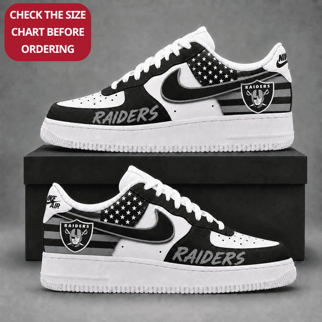 [TOUCHDOWN DEAL] NEW CUSTOMIZED NFL07 LVR LAS VEGAS RAIDERS AF1 SHOES