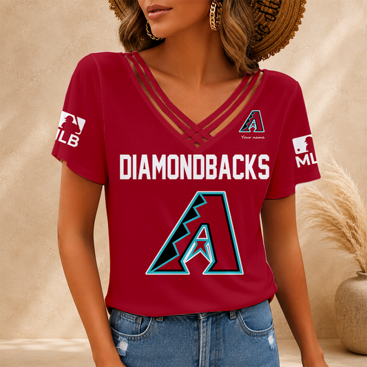[HOMERUN DEAL] NEW CUSTOMIZED MLB07 ADS ARIZONA DIAMONDBACKS V-NECK SHIRT