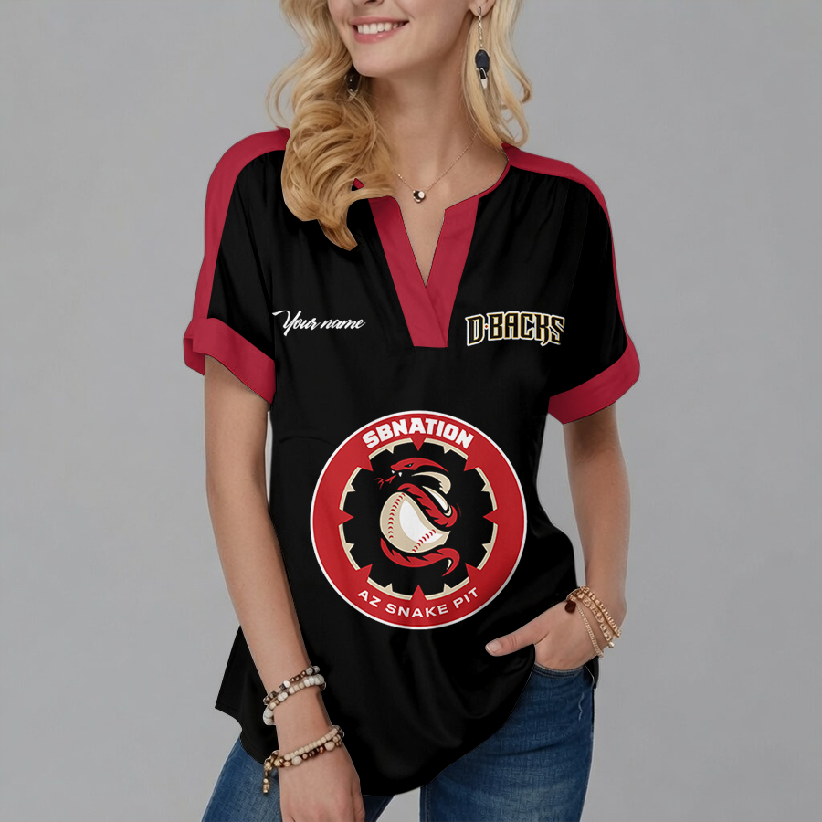 [HOMERUN DEAL] NEW CUSTOMIZED MLB07 ADS ARIZONA DIAMONDBACKS V-NECK FEMALE SHIRT