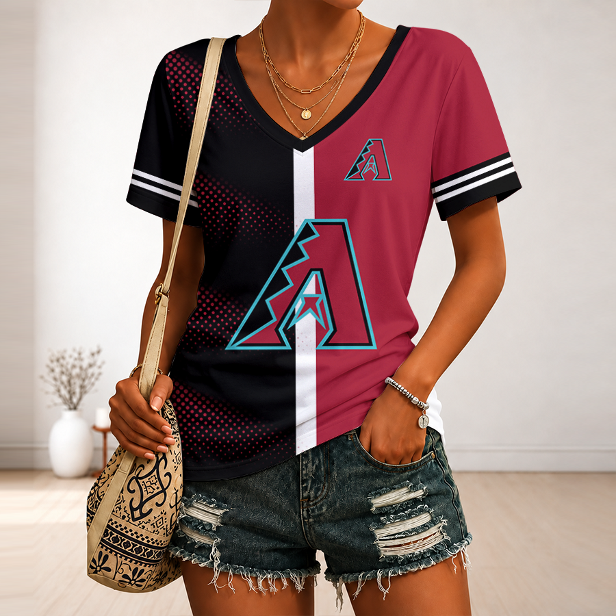 [HOMERUN DEAL] NEW CUSTOMIZED MLB07 ADS ARIZONA DIAMONDBACKS V-NECK FEMALE SHIRT
