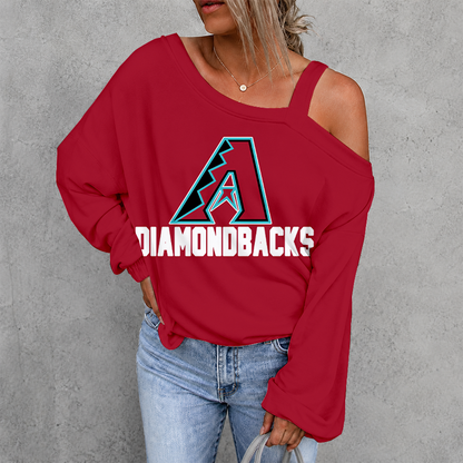 [HOMERUN DEAL] NEW CUSTOMIZED MLB07 ADS ARIZONA DIAMONDBACKS WOMEN'S OFF-SHOULDER LONG SLEEVE SHIRT
