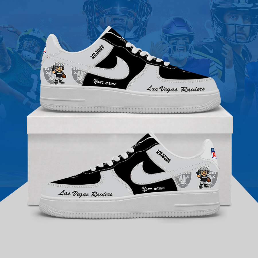 [TOUCHDOWN DEAL] NEW CUSTOMIZED NFL07 LVR LAS VEGAS RAIDERS AF1 SHOES