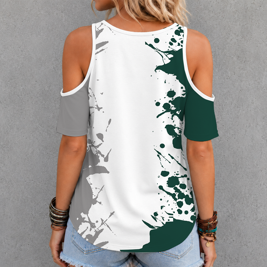 [SLAM DUNK DEAL] NEW CUSTOMIZED NCAA MAM07 MSS MICHIGAN STATE SPARTANS CRISS CROSS V-NECK TOP