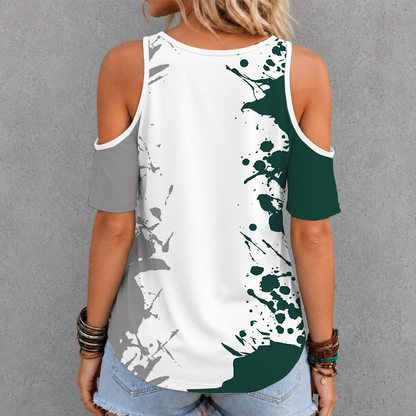 [SLAM DUNK DEAL] NEW CUSTOMIZED NCAA MAM07 MSS MICHIGAN STATE SPARTANS CRISS CROSS V-NECK TOP