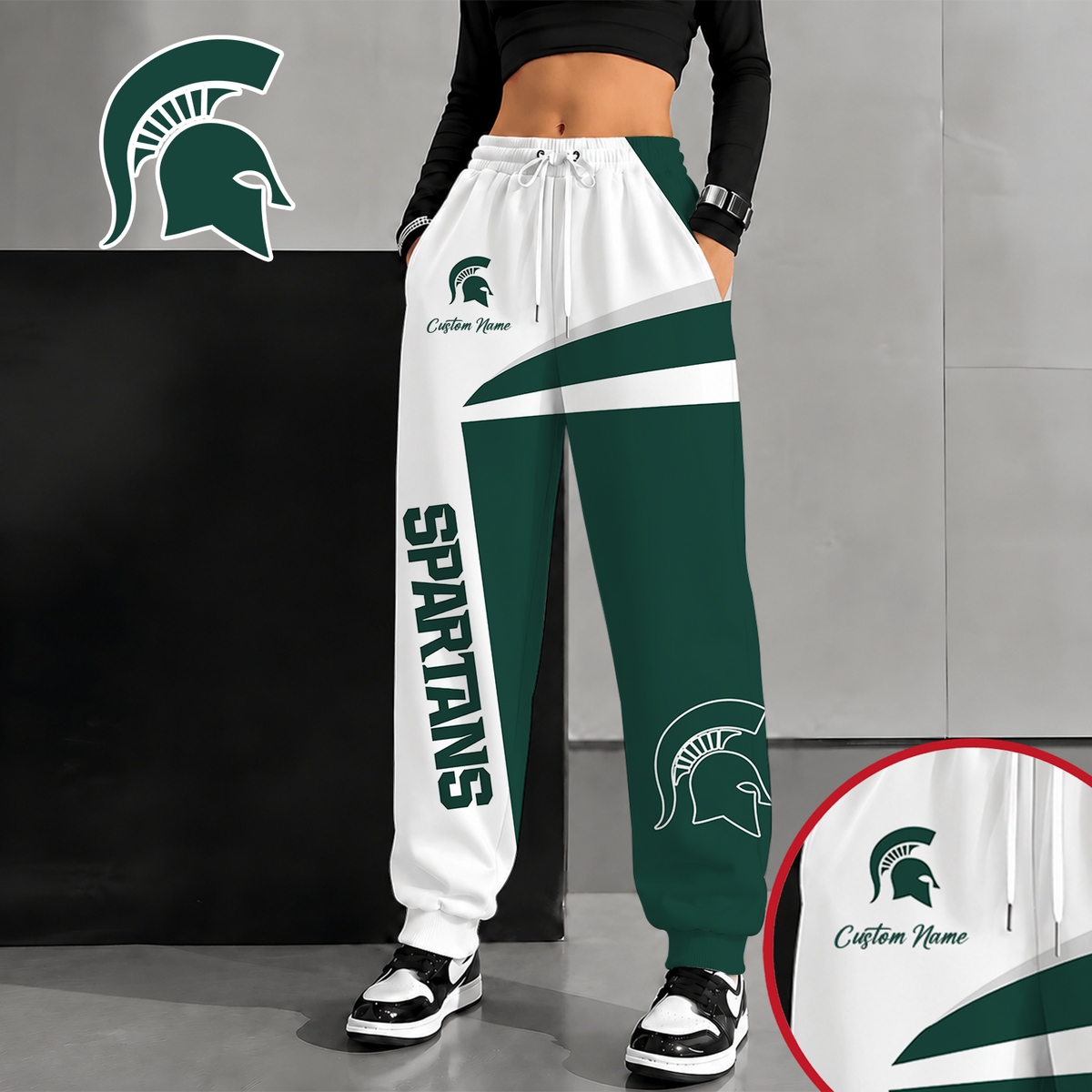 [SLAM DUNK DEAL] NEW CUSTOMIZED NCAA MAM07 MSS MICHIGAN STATE SPARTANS SWEATPANTS