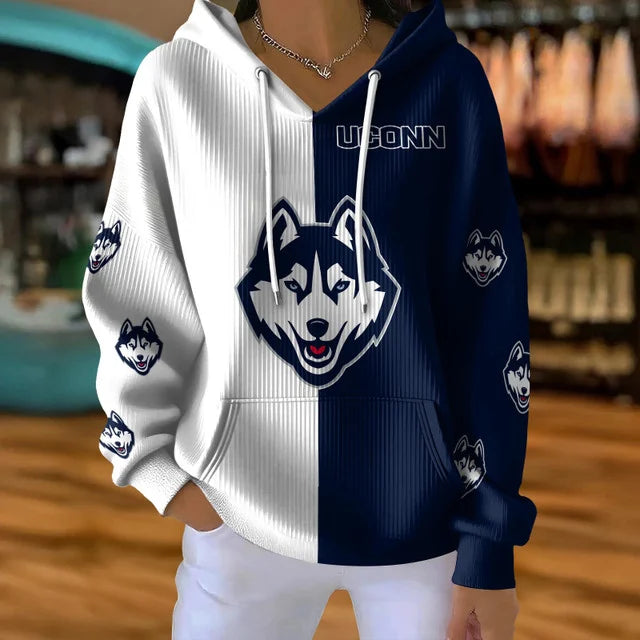 [HOOPS SPECIAL] NEW CUSTOMIZED NCAA CFH07 UCH UCONN HUSKIES RIBBED HOODIE & SWEATSHIRT