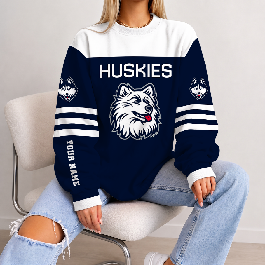 [HOOPS SPECIAL] NEW CUSTOMIZED NCAA CFH07 UCH UCONN HUSKIES UNISEX SWEATSHIRT