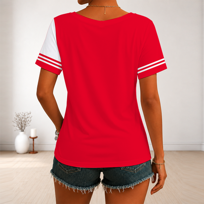[HOT DEAL] NEW CUSTOMIZED NBA07 HRO HOUSTON ROCKETS V-NECK FEMALE SHIRT