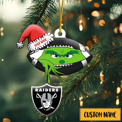 [TOUCHDOWN DEAL] NEW CUSTOMIZED NFL07 LVR LAS VEGAS RAIDERS CHRISTMAS ACRYLIC ORNAMENT