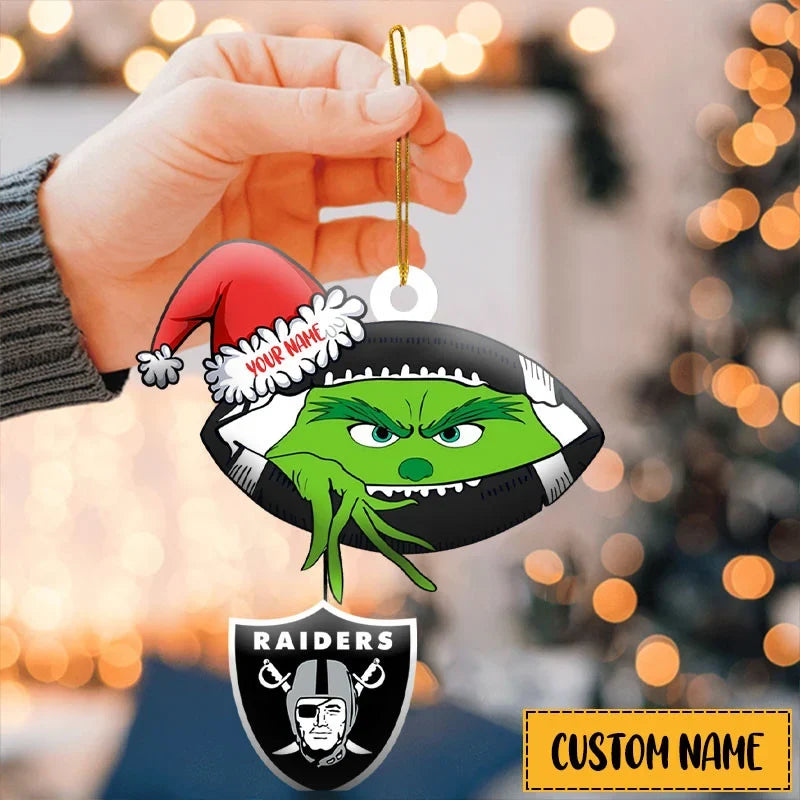 [TOUCHDOWN DEAL] NEW CUSTOMIZED NFL07 LVR LAS VEGAS RAIDERS CHRISTMAS ACRYLIC ORNAMENT