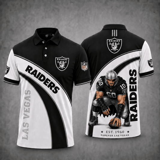 [TOUCHDOWN DEAL] NEW CUSTOMIZED NFL07 LVR LAS VEGAS RAIDERS POLO SHIRT