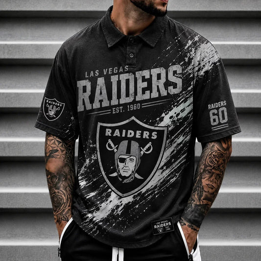 [TOUCHDOWN DEAL] NEW CUSTOMIZED NFL07 LVR LAS VEGAS RAIDERS POLO SHIRT
