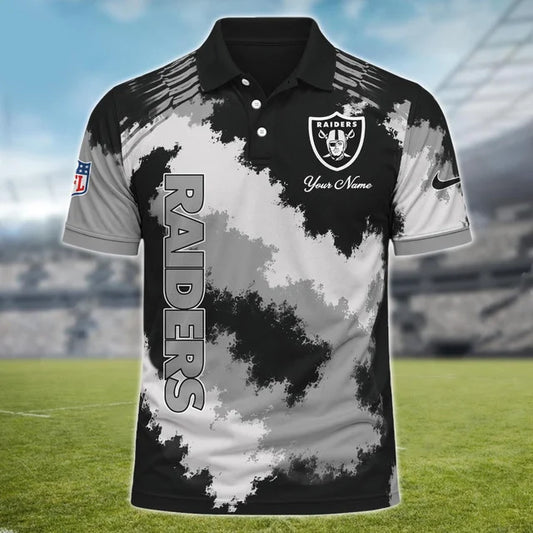 [TOUCHDOWN DEAL] NEW CUSTOMIZED NFL07 LVR LAS VEGAS RAIDERS MULTICOLOR POLO SHIRT