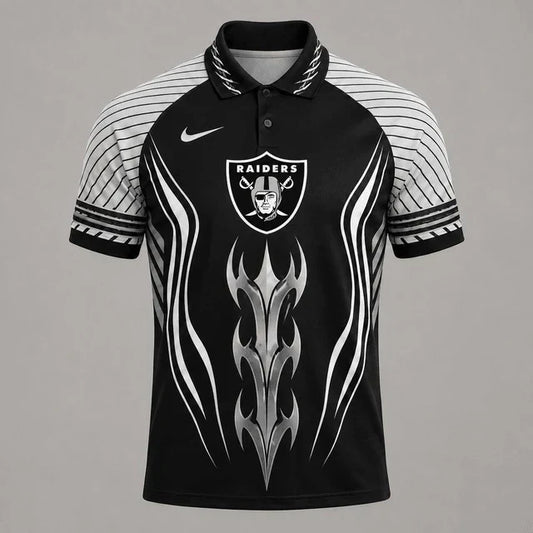 [TOUCHDOWN DEAL] NEW CUSTOMIZED NFL07 LVR LAS VEGAS RAIDERS POLO SHIRT