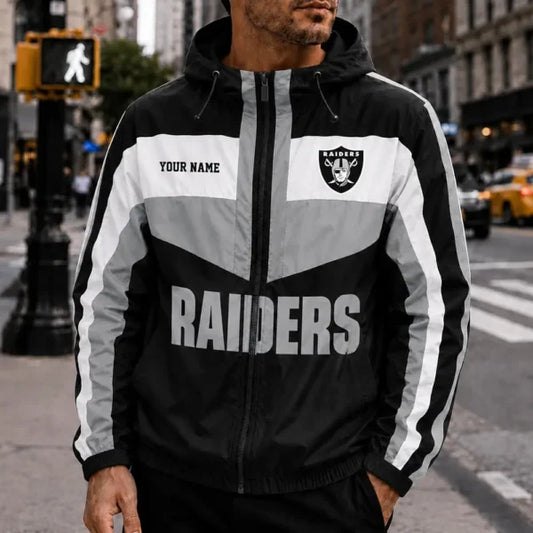[TOUCHDOWN DEAL] NEW CUSTOMIZED NFL07 LVR LAS VEGAS RAIDERS WINDBREAKER JACKET
