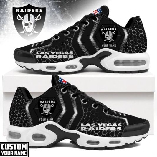 [TOUCHDOWN DEAL] NEW CUSTOMIZED NFL07 LVR LAS VEGAS RAIDERS AIR MAX PLUS SNEAKERS