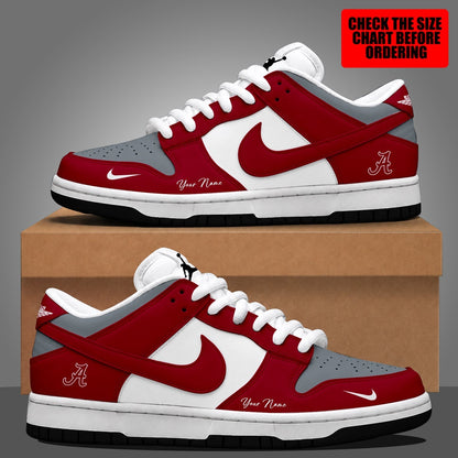 [TOUCHDOWN DEAL]NEW CUSTOMIZED NCAA FBS08 ABC ALABAMA CRIMSON TIDE DUNK LOW SHOES