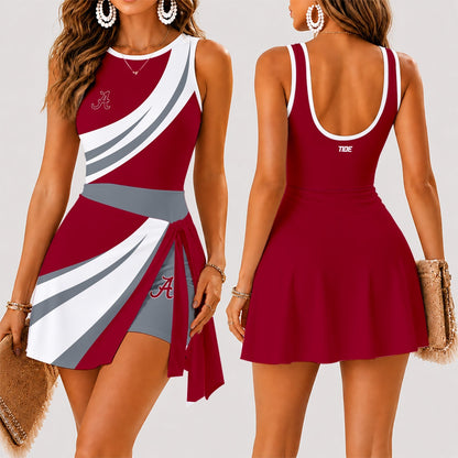[TOUCHDOWN DEAL] NEW CUSTOMIZED NCAA FBS08 ABC ALABAMA CRIMSON TIDE WOMEN'S SUMMER SKORT DRESS