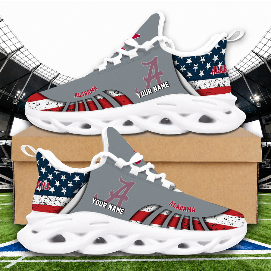 [TOUCHDOWN DEAL]NEW CUSTOMIZED NCAA FBS08 ABC ALABAMA CRIMSON TIDE CLUNKY SNEAKERS