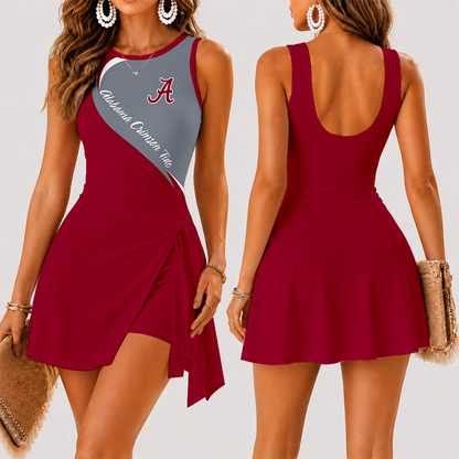 [TOUCHDOWN DEAL] NEW CUSTOMIZED NCAA FBS08 ABC ALABAMA CRIMSON TIDE WOMEN'S SUMMER SKORT DRESS