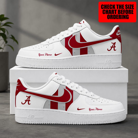 [TOUCHDOWN DEAL] NEW CUSTOMIZED NCAA FBS08 ABC ALABAMA CRIMSON TIDE AF1 SHOES