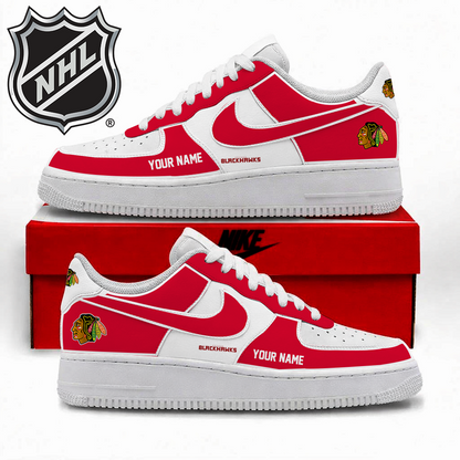 [PUCK DROP DEAL]NEW CUSTOMIZED NHL08 CBH CHICAGO BLACKHAWKS AF1 SHOES