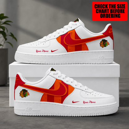 [PUCK DROP DEAL] NEW CUSTOMIZED NHL08 CBH CHICAGO BLACKHAWKS AF1 SHOES