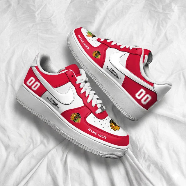 [PUCK DROP DEAL] NEW CUSTOMIZED NHL08 CBH CHICAGO BLACKHAWKS AF1 SHOES