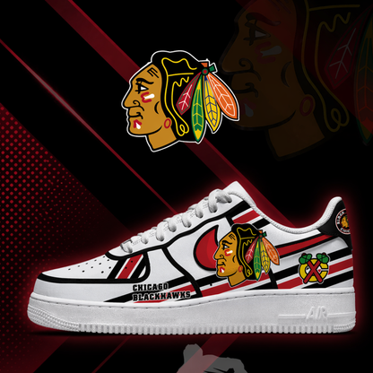 [PUCK DROP DEAL] NEW CUSTOMIZED NHL08 CBH CHICAGO BLACKHAWKS AF1 SHOES