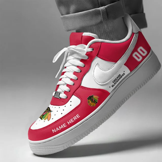 [PUCK DROP DEAL] NEW CUSTOMIZED NHL08 CBH CHICAGO BLACKHAWKS AF1 SHOES