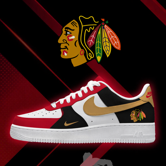 [PUCK DROP DEAL] NEW CUSTOMIZED NHL08 CBH CHICAGO BLACKHAWKS AF1 SHOES