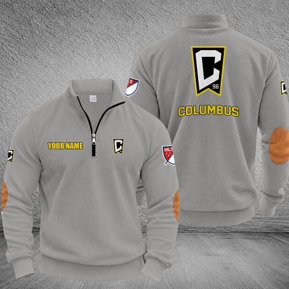 [GOAL DEAL] NEW CUSTOMIZED MLS08 CLC COLUMBUS CREW MULTICOLOR STRIPED QUATER ZIP SWEATSHIRT
