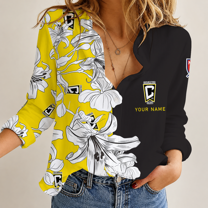 [GOAL DEAL] NEW CUSTOMIZED MLS08 CLC COLUMBUS CREW WOMEN CASUAL SHIRT