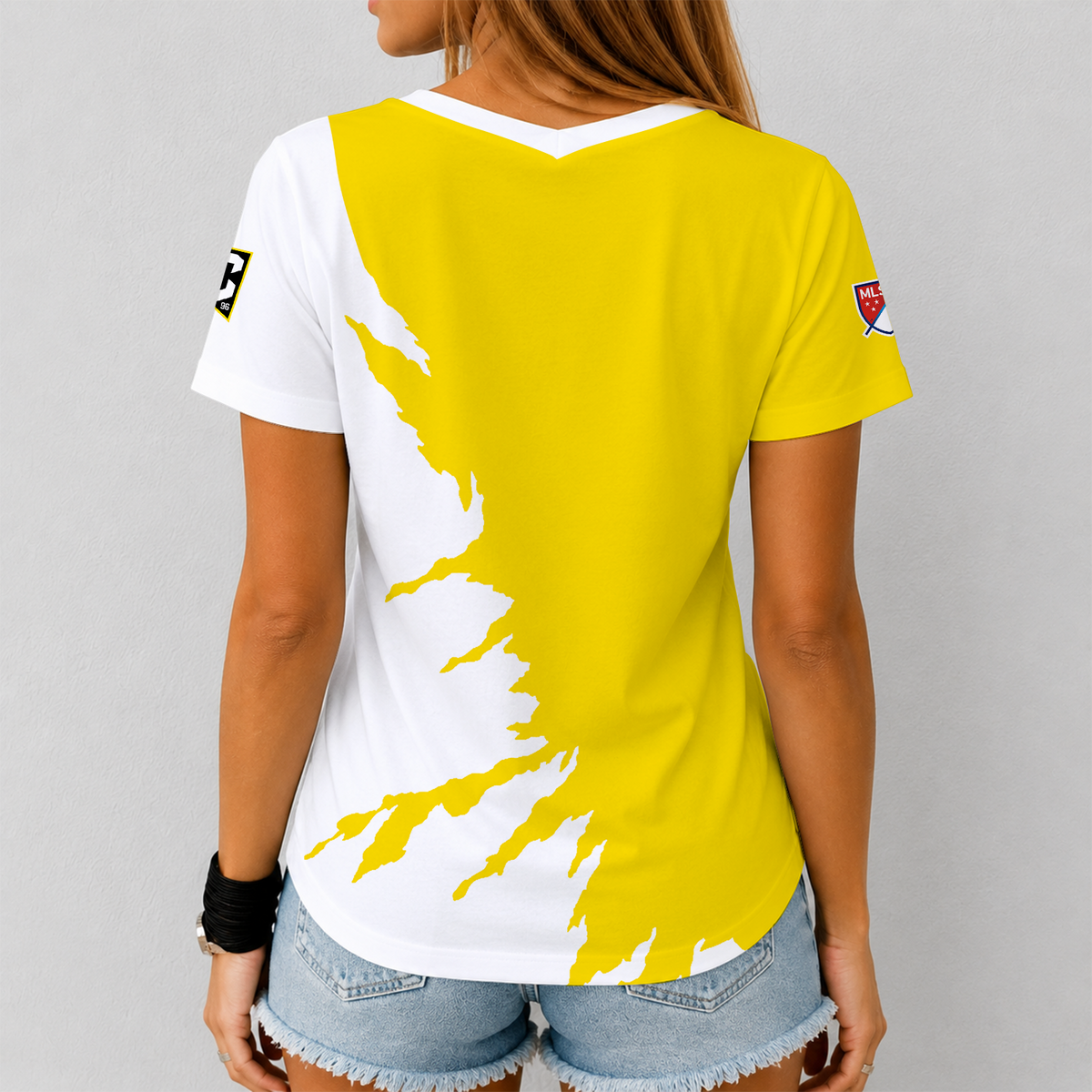 [GOAL DEAL] NEW CUSTOMIZED MLS08 CLC COLUMBUS CREW V-NECK FEMALE SHIRT