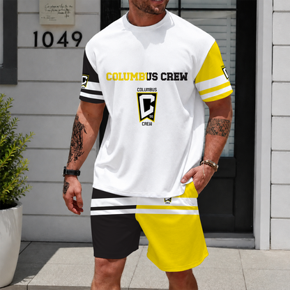 [GOAL DEAL] NEW CUSTOMIZED MLS08 CLC COLUMBUS CREW UNISEX T-SHIRT & SHORTS SET