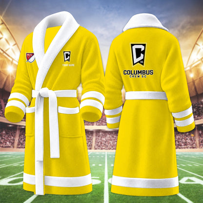 [GOAL DEAL] NEW CUSTOMIZED MLS08 CLC COLUMBUS CREW FLEECE BATHROBE